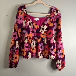 Gilli Pink and Purple‎ Floral Blouse